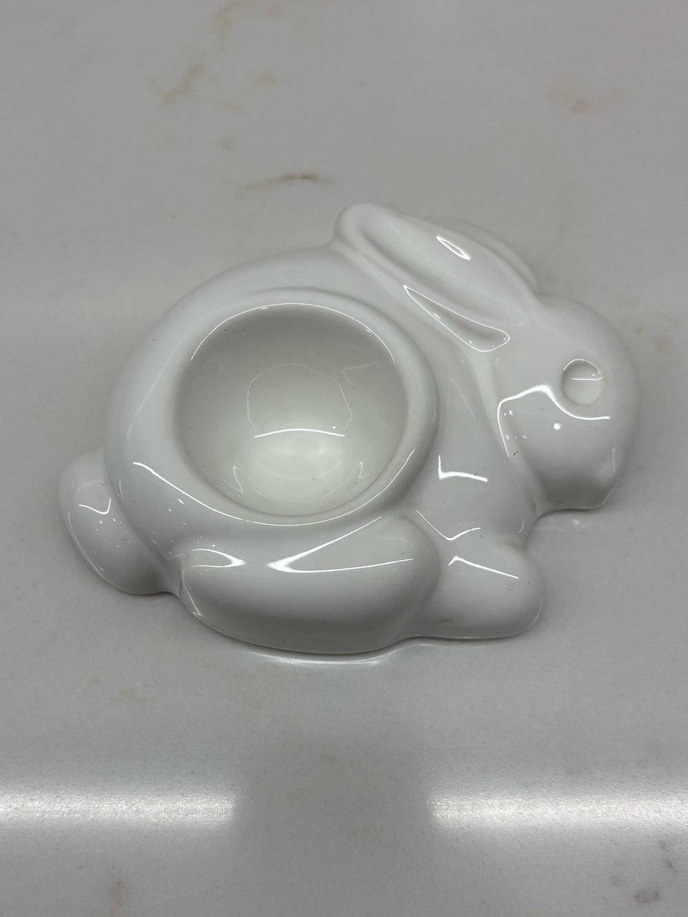 Rare Vintage Honiton Pottery White Bunny Egg Cup 1970s
